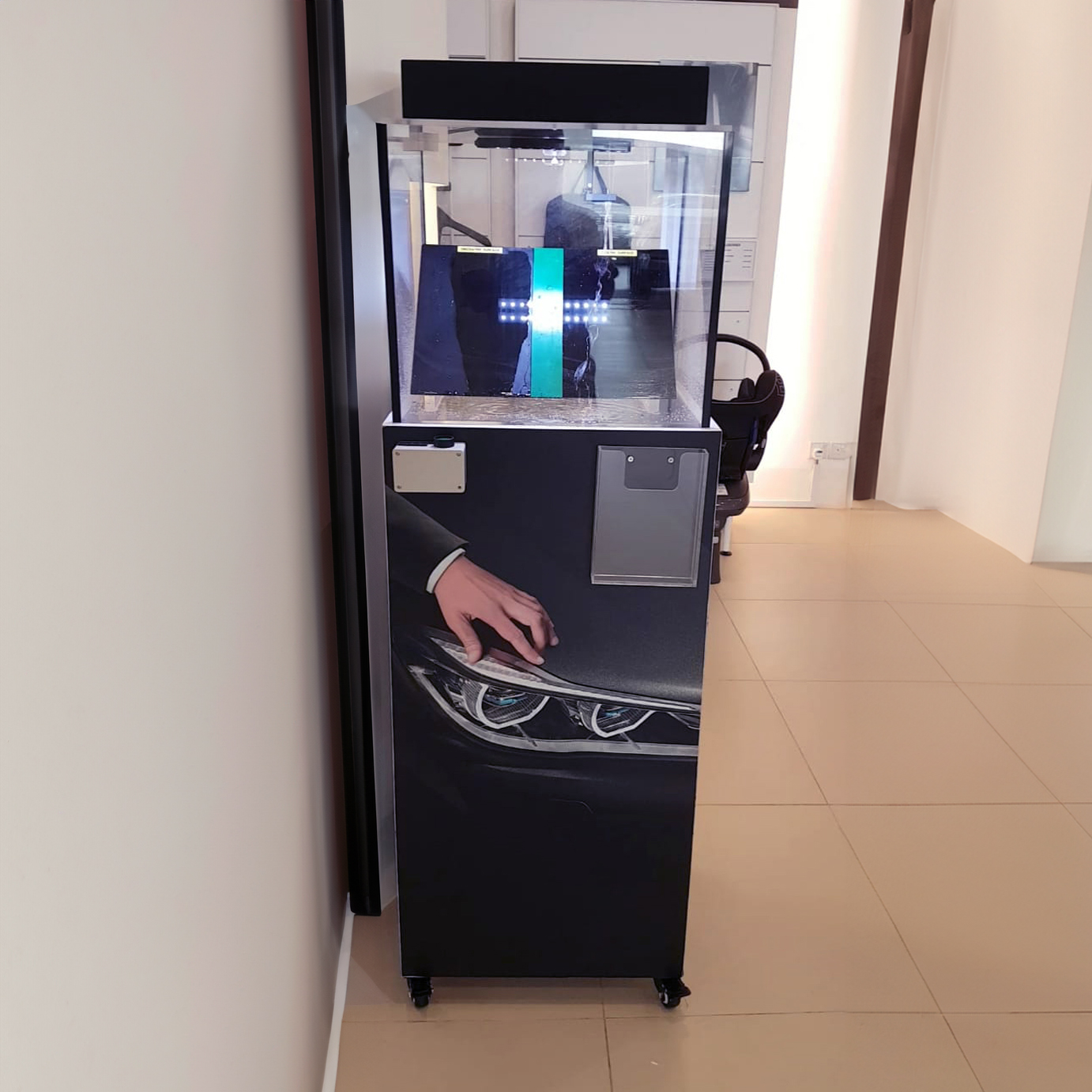 Large acrylic display box for product showcase and interaction Large acrylic display box for product showcase and interaction