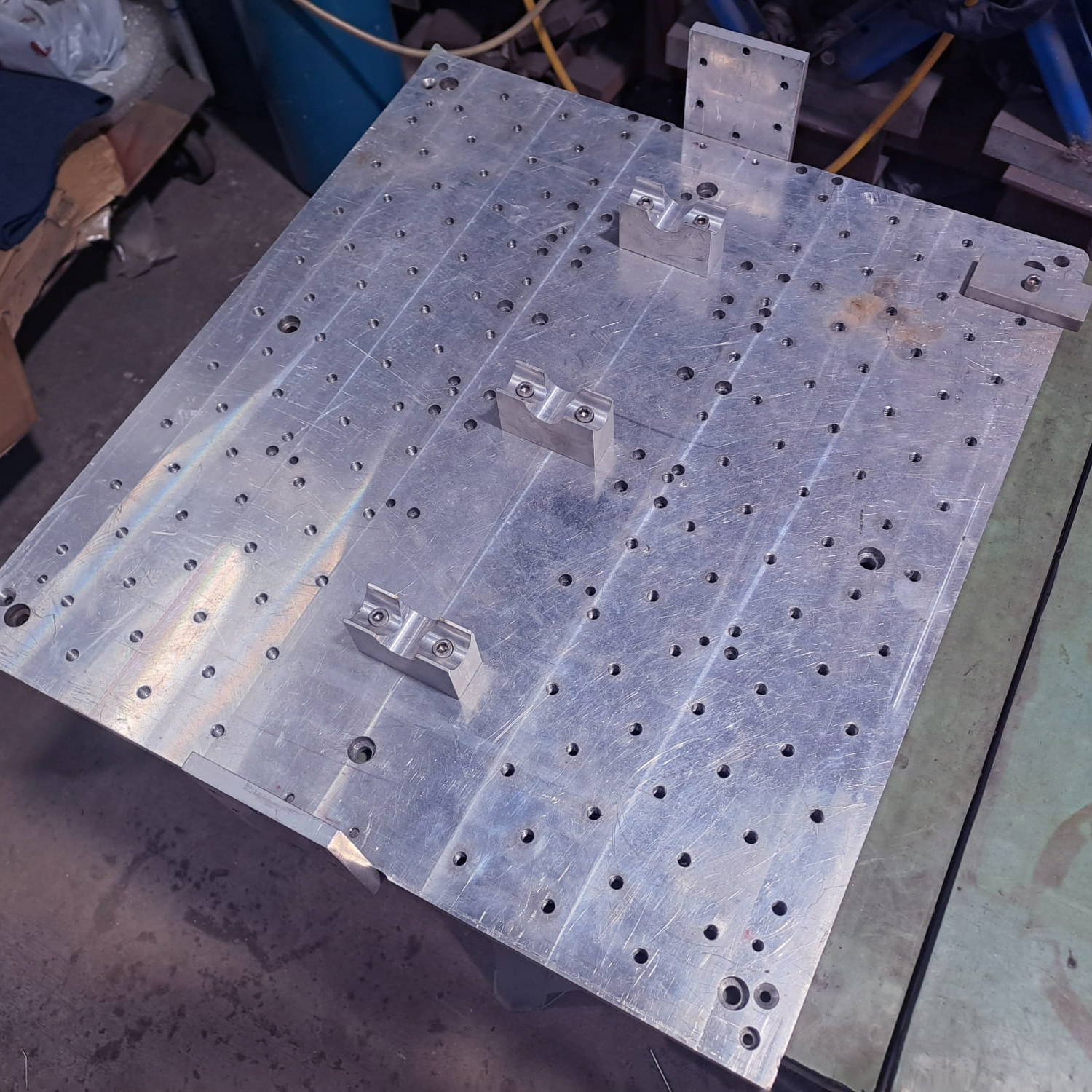 Aluminium fixture with holes and fittings Aluminium fixture with holes and fittings